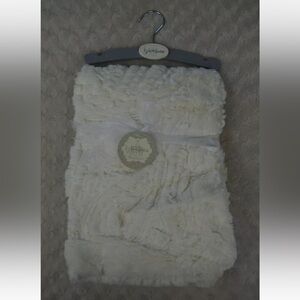 Kyle & Deena Paisley Baby Blanket Cream Off White Soft Plush Security Lovey